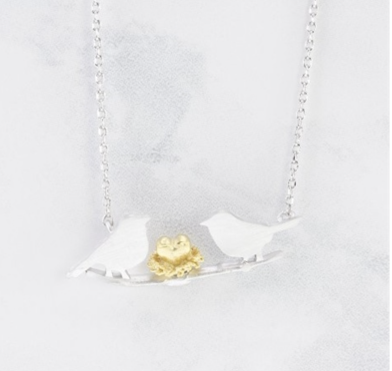 Birds on a branch necklace store